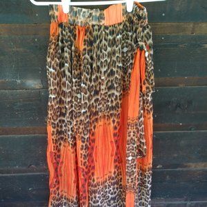 Long skirt girls waist 26 length 40 orange and brown
